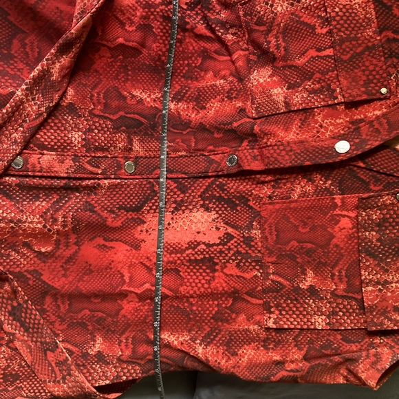 Whbm red snake print button down shirt dress - Picture 3 of 4